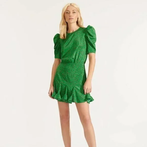 slim fit dress slacks Veronica Beard Mirabel Silk Mini Dress | Dark Hunter Green Multi main image 0